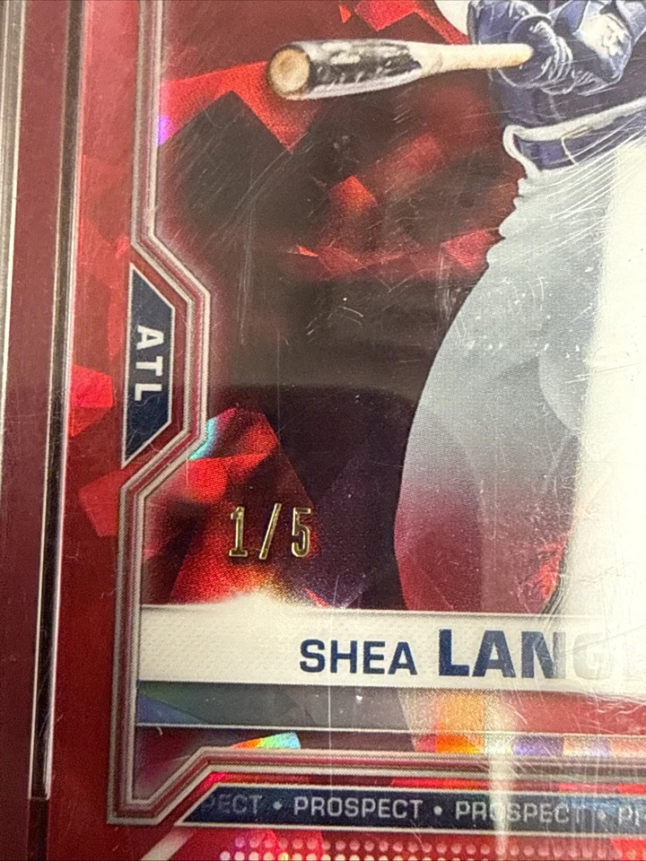 2021 Bowman Sapphire Chrome Prospects #BCP157 Shea Langeliers 1/5!! VCG 9.5!! - Image 2 of 4