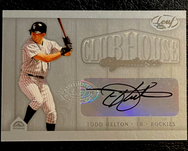 2002 Leaf Baseball Clubhouse Signatures Silver Todd Helton #23/25! Rockies HOF