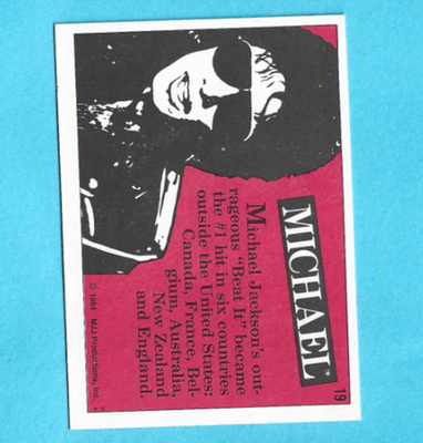1984 Topps MJJ Productions Michael Jackson Card #19 | eBay