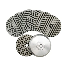 SHDIATOOL Dry Diamond Polishing Pads 4 Inch Set of 7 Pieces Plus Alu Backer f...