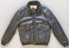 Cooper Genuine Leather Vintage Mens Brown Leather Bomber Jacket A-2 Mens Size 44