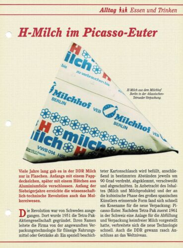 DDR Infokarte Alltag Essen und Trinken H-Milch im Picasso-Euter - Bild 1 von 1