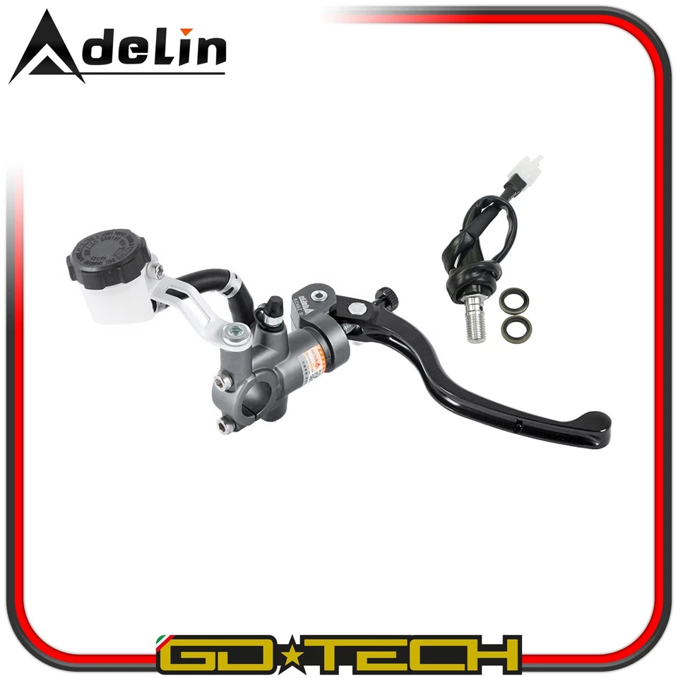 POMPA FRENO RADIALE ANTERIORE 16x18 mm MOTO SCOOTER MOTARD PIT BIKE Grigia DX - Imagen 2 de 4