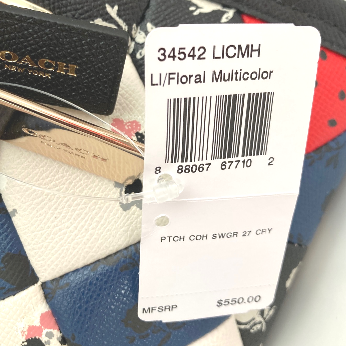 NWT COACH 34542 Swagger 27 In Printed Patchwork Leather Satchel