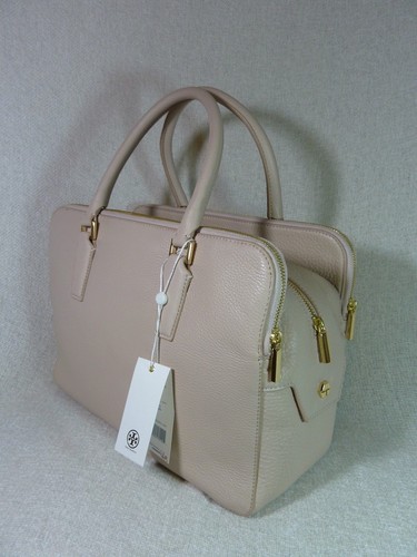 NEW Tory Burch Marion Triple Zip Light Oak Soft pink Pebbled Leather Satchel Bag - Picture 7 of 12