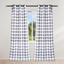 Simple Deluxe Buffalo Plaid Blackout Curtains Panels for Living Room, Bedroom