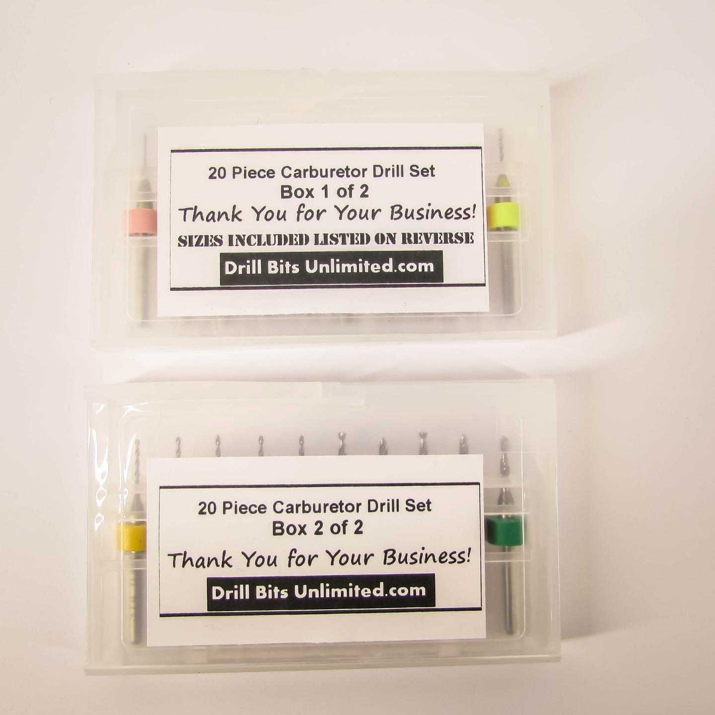 20 Piece Carburetor Jet Drill Bit Set Holley Rochester Carter Mikuni