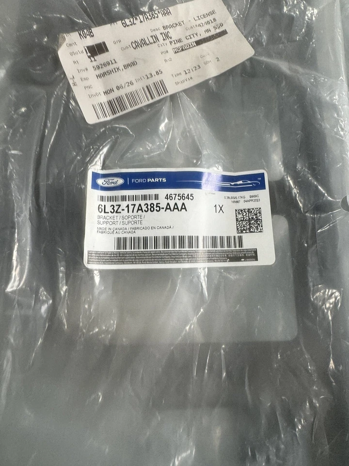 06-08 Ford F150 Lincoln Mark LT Front Bumper License Plate Mounting Bracket OEM - Image 3 of 3