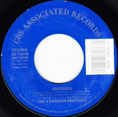 VAUGHAN BROTHERS - Tick Tock - VG++ 1990 CBS Blues Rock Vinyl 45 7