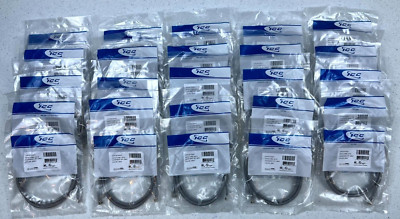 LOT OF 25 ICC CAT6 Clear Boot Patch Cord Gray - 3ft Category 6 Network Cable