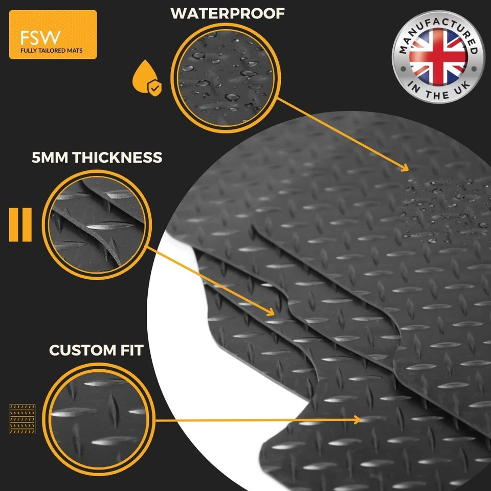 Fits Peugeot Partner Van 1996-2008 3MM Rubber Heavy Duty Van Rear Floor Mat - Image 3 of 4