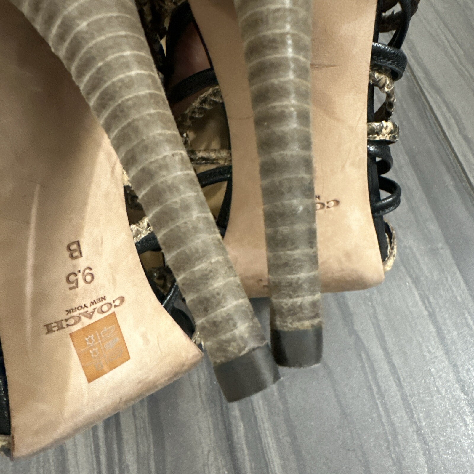 Coach Jody Python Print Ankle Stiletto Strappy Sh… - image 13