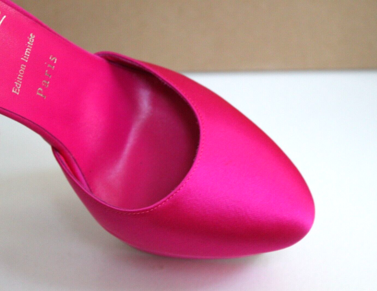 New sz 8 / 38.5 Christian Louboutin Maria Frou Pink Satin Platform 