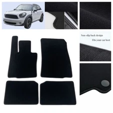 Fit For Mini Countryman 2011-2016 Car Floor Mats Liners Velour Black Carpets New