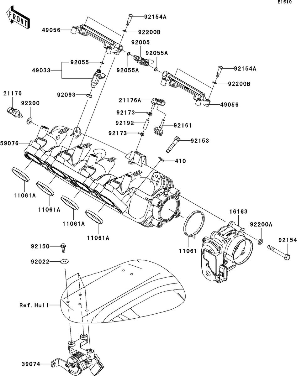 Kawasaki ULTRA300X'12 OEM section (Throttle) parts Used Kawasaki ULTRA300X'12 OEM section (Throttle) parts Used