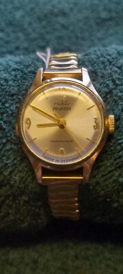 Vintage Ruhla Anker Gold Tone Watch Made In Germany In Excellent Condition