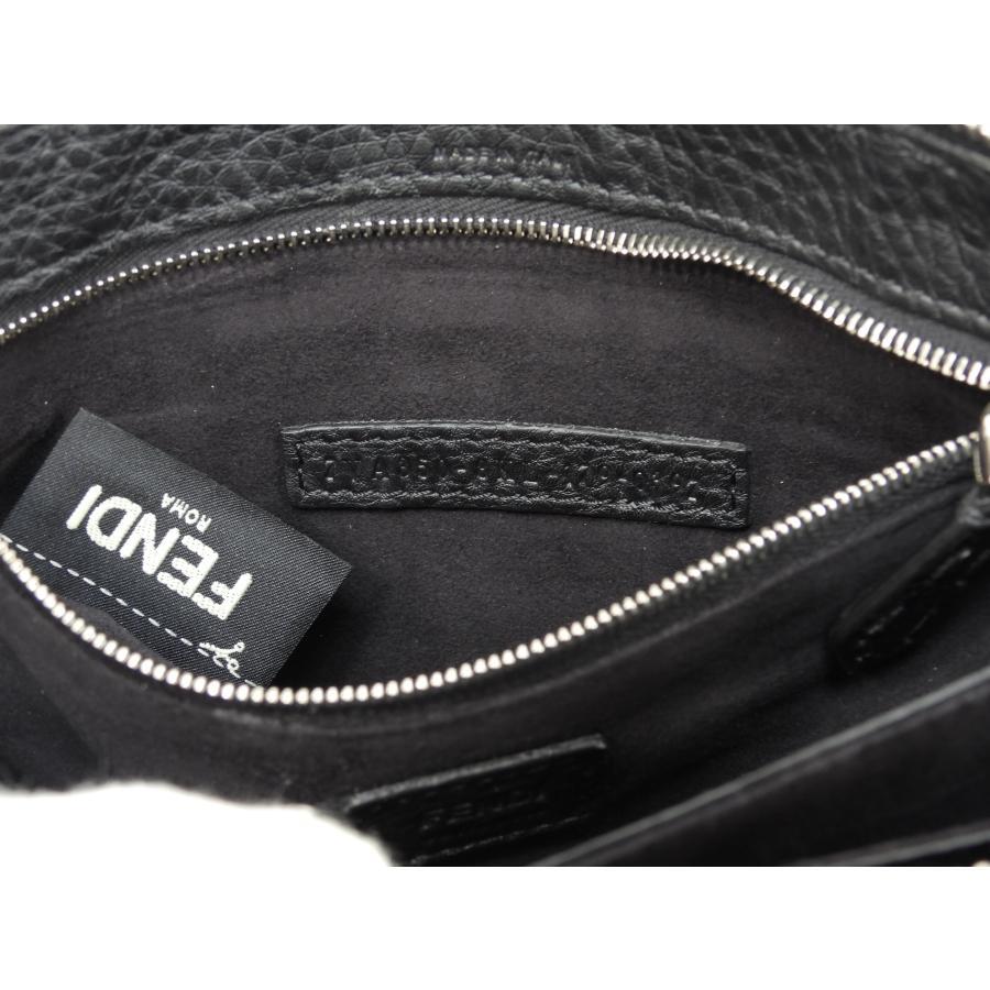 Fendi Clutch Bag Monster Selleria Leather Black Second Bag