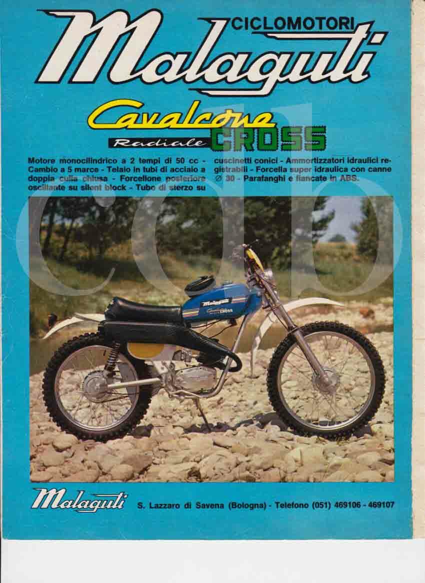 advertising Pubblicità -MOTO MALAGUTI CAVALCONE 50 CROSS '74
