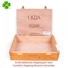 Oliva Robusto Connecticut Reserve Empty Wood Cigar Box 8.5" x 5.75" x 2"