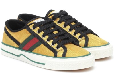GUCCI OFF THE GRID TENNIS 1977 WOMEN'S SNEAKER. SIZE US 5.5/EU 35.5 COLOR YELLOW