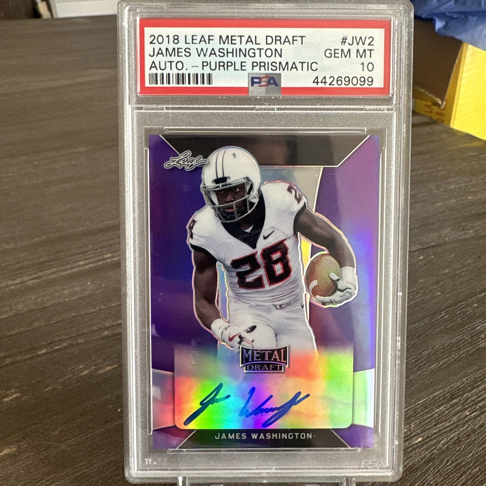 James Washington Leaf Metal Draft Autographs #JW2 Purple Prismatic