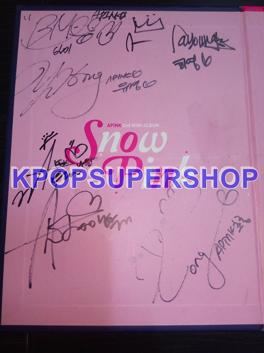 APink 2nd Mini Album - Snow Pink Autographed Signed Inside Front