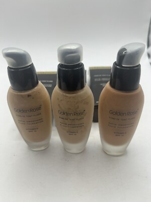 3 X GOLDEN ROSE Foundation Fluid SPF15 anti Age Smoothing Satin Beige 23 24 25