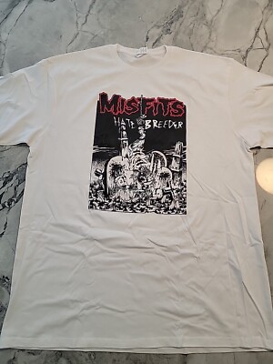 Misfits Hate Breeder Unisex White T-Shirt NWOT 2XL Rock Band Tee
