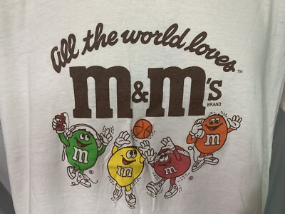 M&M's Candy T-Shirt Medium (2-Sided) Vintage 1980's Single Stitch