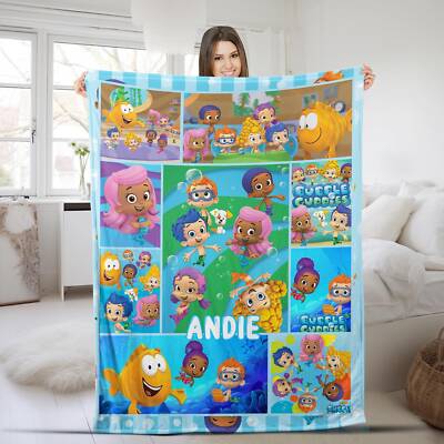 Personalized Bubble Guppies Blanket, Bubble Guppies Party Blanket, Cartoon