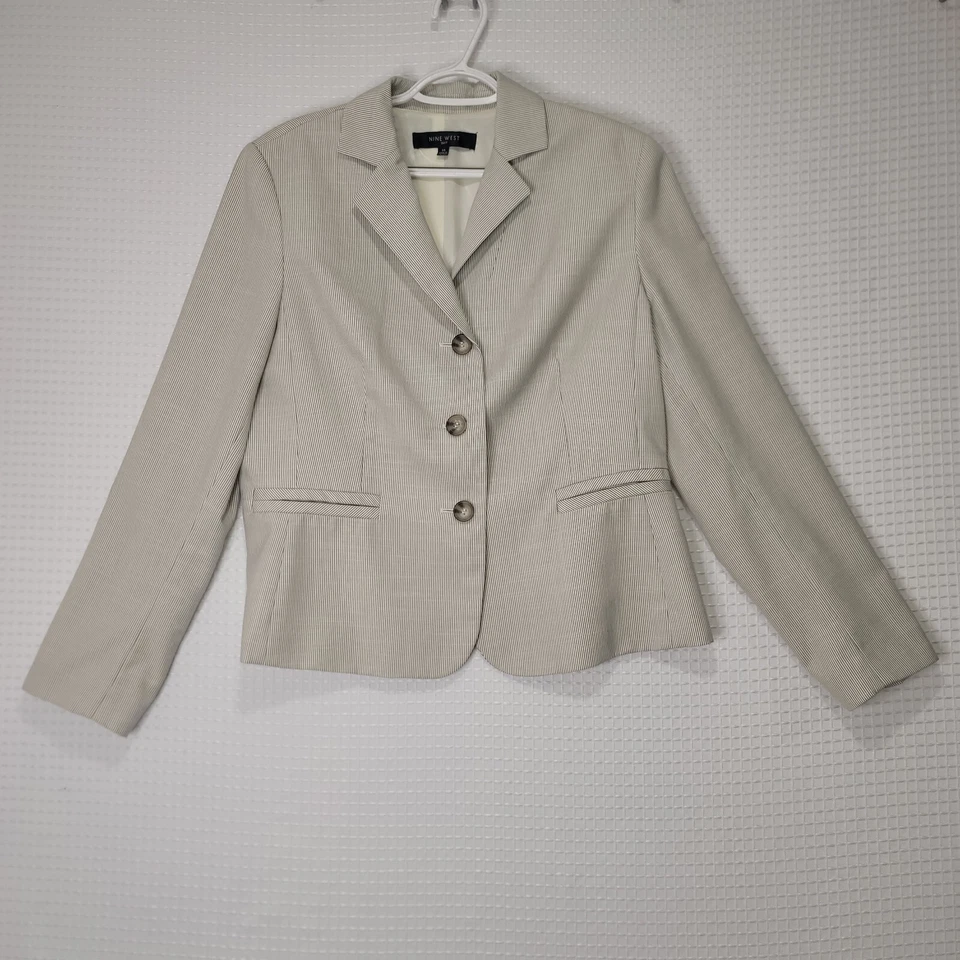 Traje de 2 piezas a rayas grises Nine West para mujer 14(36 busto)(36x31) Foto 2 de 4