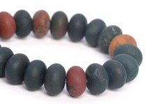 6x4MM Natural Matte Dark Green Blood Stone Beads AAA Rondelle Loose Beads 7.5"