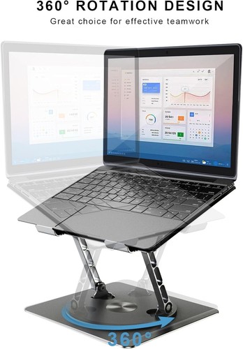 Sturdy Aluminum Laptop Holder with Ergonomic Design - Fits 10-17 Inch Devices - Picture 4 of 8