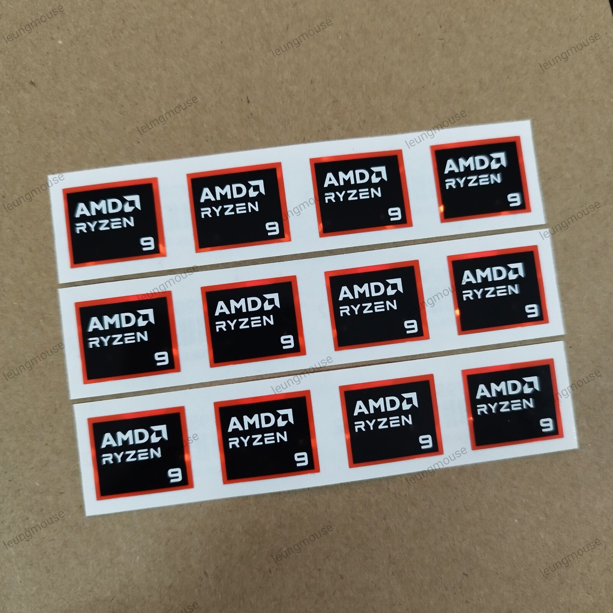 AMD RYZEN 9 STICKER 17MM X 20MM 2024 VERSION Genuine & New ( 12