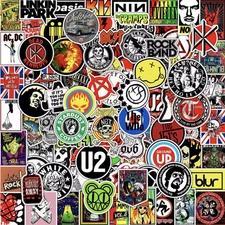 Classic Rock Stickers 50pk Mix Rock Band Music Theme Rock Stickers FREE SHIPPING
