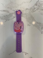 EXCELLENT VTech Peppa Pig Learning Watch Pink Purple Activity Games w Sound JW1