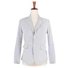 BROOKS BROTHERS Seersucker 2-Button Blazer Size 12 runs 1-2 sizes small 