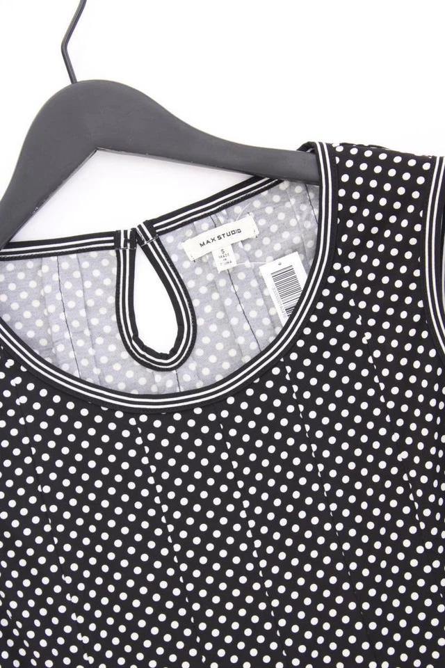 ⭐ MAX STUDIO Midikleid Classic Kleid für Damen Gr. 36, S gepunktet Ärmellos ⭐ - Bild 2 von 4