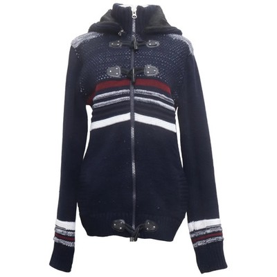 BLVCK.PL, Kapuzenpullover, Größe: 3XL, Blau/Weiß/Rot, Acryl/Wolle, Streifen #zrk