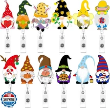 12 Pcs Holiday Badge Reels Rabbit Retractable Nurse Badge Clip Reels Holder F