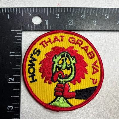 Vtg NOS HOW'S THAT GRAB YA? Green Face Red Hair Patch 00SH