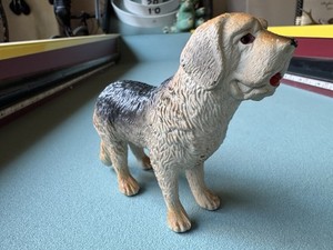 Vintage Imperial Toy Co Saint Bernard Figure Black Brown Dog Pet Large Figurine