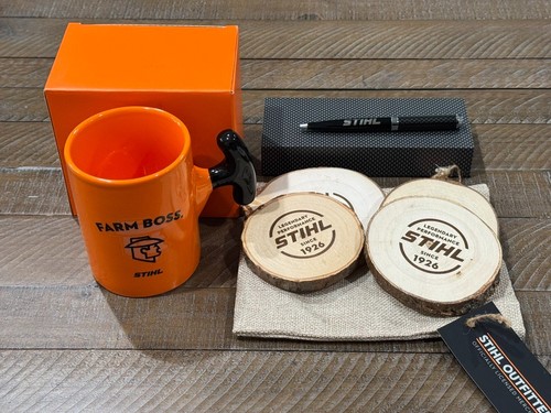 STIHL® "Woodlands" Wooden Coasters, Ceramic Coffee Mug, and Pen- Garage Gift Set - Picture 6 of 12