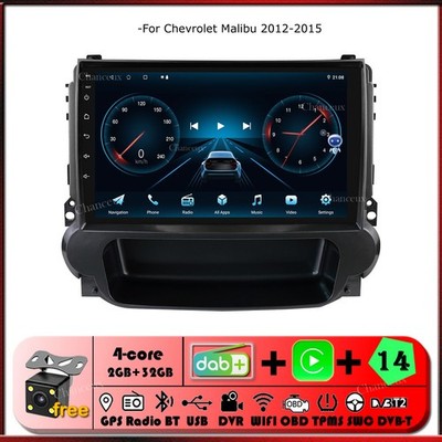 9''Android 14 Autoradio Carplay GPS SATNavi DAB BT For Chevrolet Malibu 2012-2015