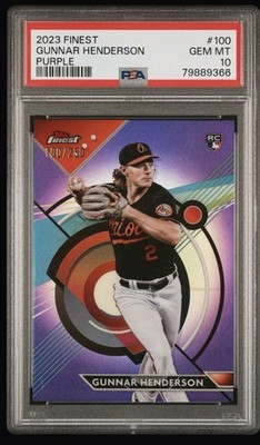 2023 Topps Finest - Gunnar Henderson #100 Purple Refractor /250 (RC) PSA 10
