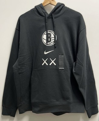 Nike Brooklyn Nets x Kaws NBA City Edition Hoodie Mens Large Grey Basketball New