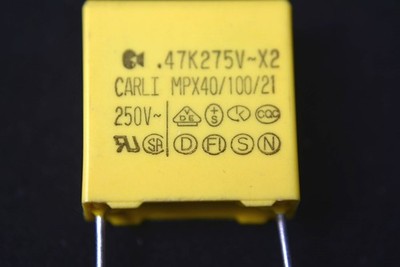 10 Carli 0.47uf @ 275Vac X2 Metallized Poly Film Safety Capacitors