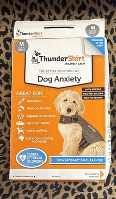 ThunderShirt Dog Anxiety Vest Medium 26-40 lbs Gray Calming Wrap Thunder Shirt