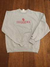 Champion Oklahoma OU Sooners Gray Grey Men s Crewneck Sweatshirt M Medium
