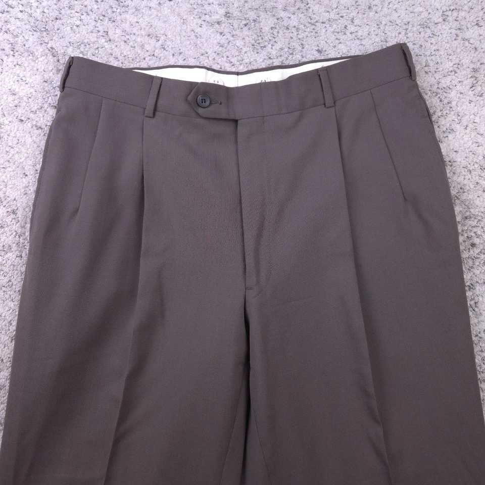 VTG Polo University Club Pants Men 32x31 Pleated Cuffed Dress Lined Ralph Lauren - Image 3 of 4